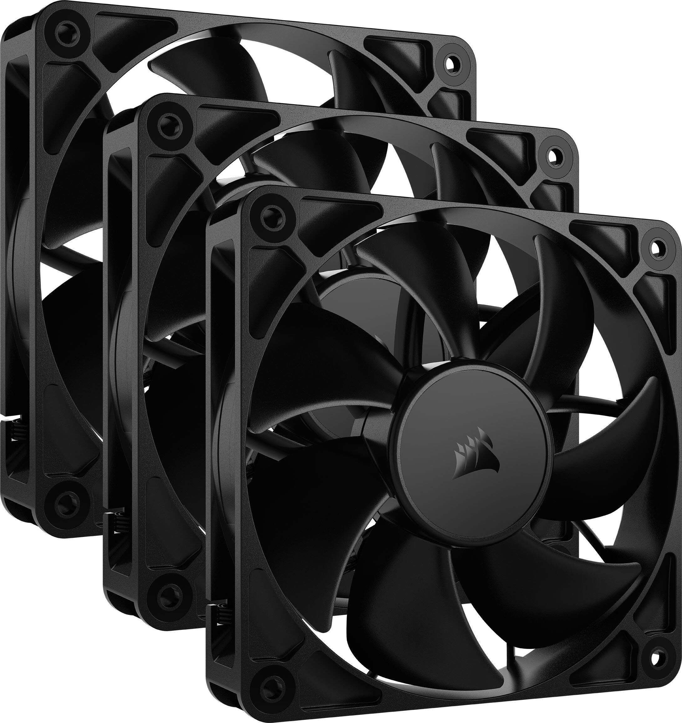 Alt View 5. CORSAIR - RS120 120mm PWM Computer Case Fan Expansion Fan - Black.