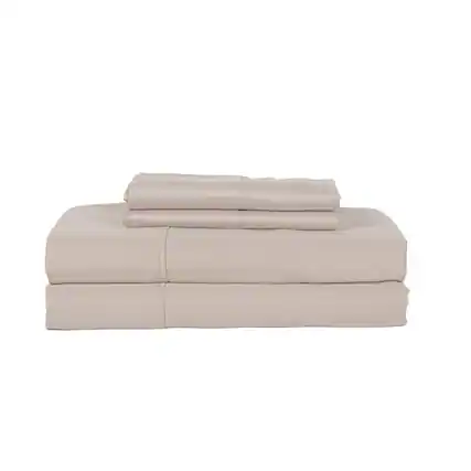 Front. Castle Hill London - Castle Hill London 410 Thread Count Cotton Sateen Sheet Set Deep Pocket - King, Ash - Ash.