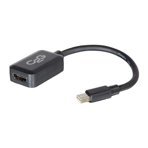 C2G - 54313 Mini DisplayPort to HDMI Adapter - 8 Inches - HDMI / Mini DisplayPort for Audio/Video Device - 1x Mini Dis - Black