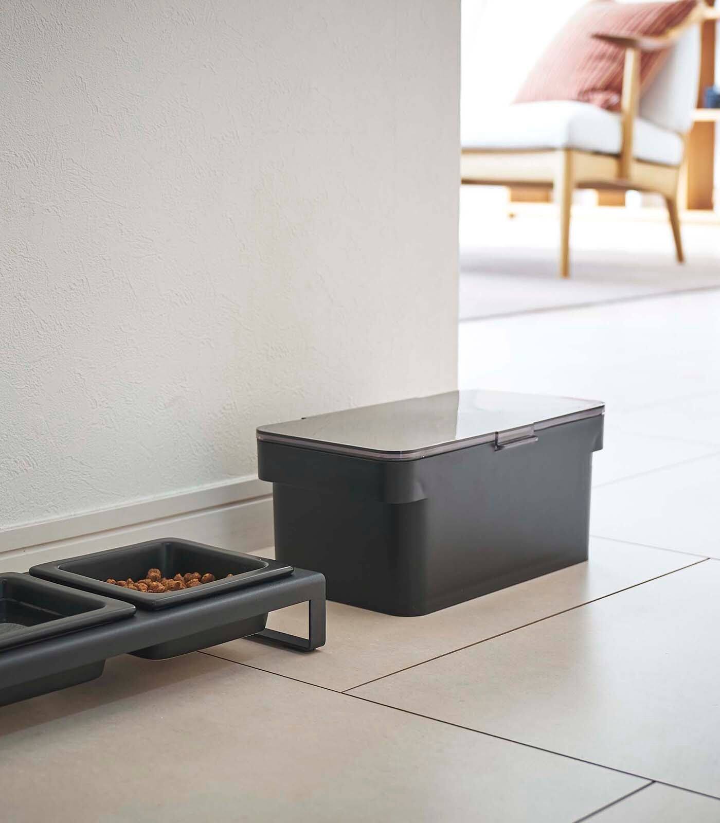 Alt View 1. Yamazaki Home - Airtight Pet Food Container - Three Sizes - Black.