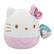Hello Kitty is a popular character that has been around for many years. This image features a Hello Kitty stuffed toy, which is a small, white, and pink plush toy with a bow on its head. The toy is designed to resemble the iconic character, and it is likely a popular choice among fans of the Hello Kitty franchise. The toy is displayed in a white background, which helps to emphasize its cute and charming appearance.