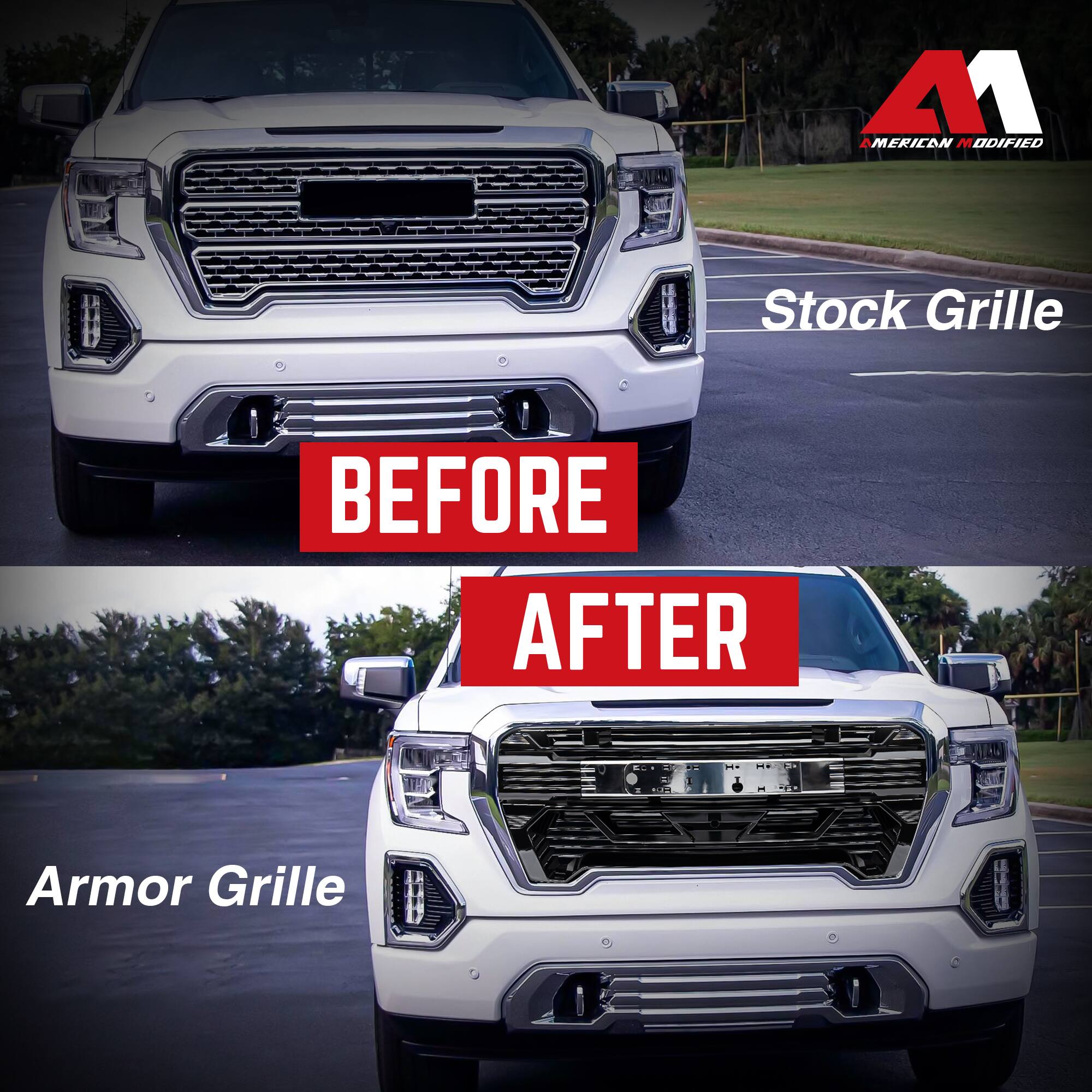 **Before**

**After**

**Stock Grille**

**Armor Grille**

**American Modified**