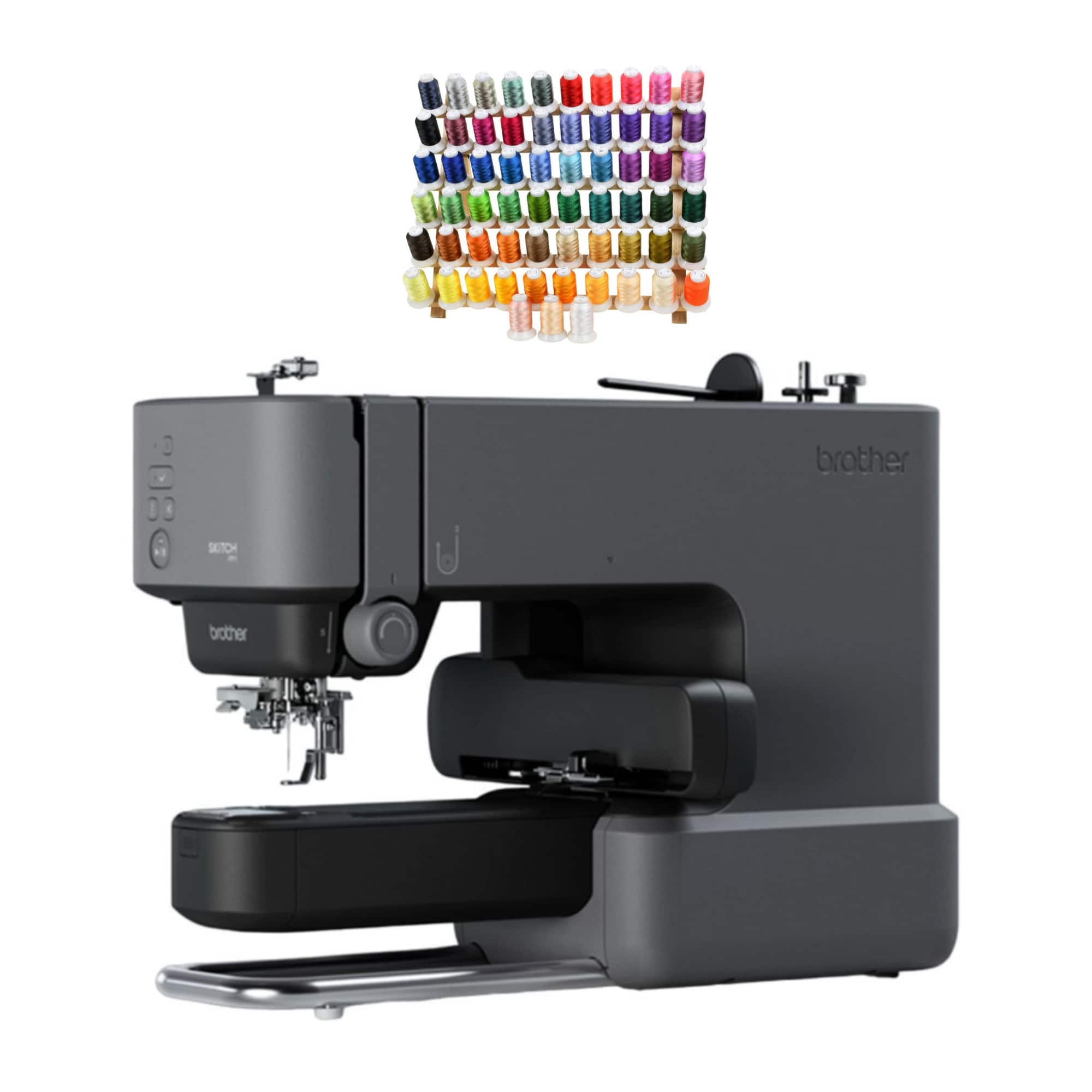 Brother - Skitch Embroidery Machine and Pacesetter 63 Spool Thread Set Bundle