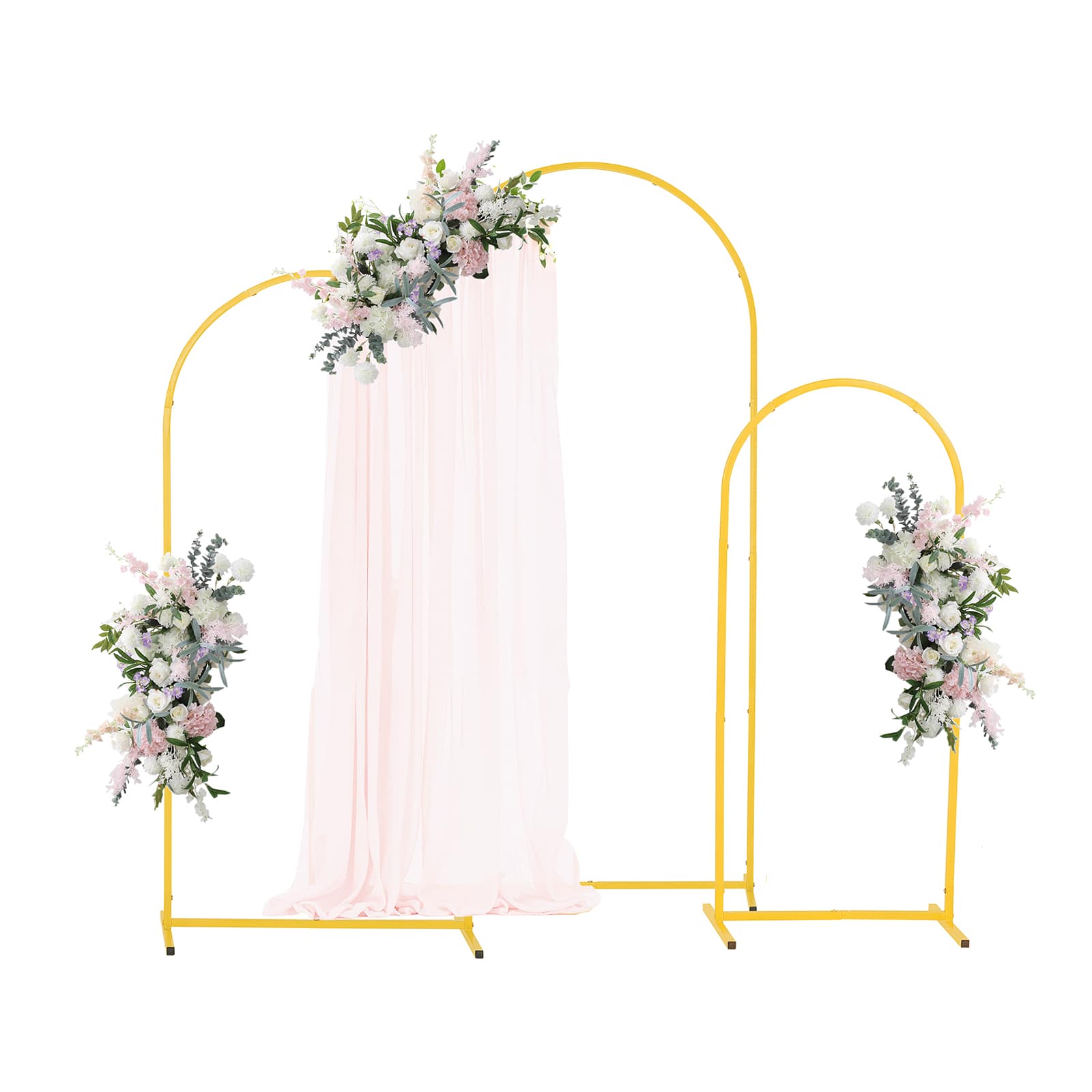 VEVOR - Arch Backdrop Stand, Set of 3, 6/5/4 ft, Stable Structure, Easy Assembly, Metal Arch Backdrop Stand for Wedding - Gold