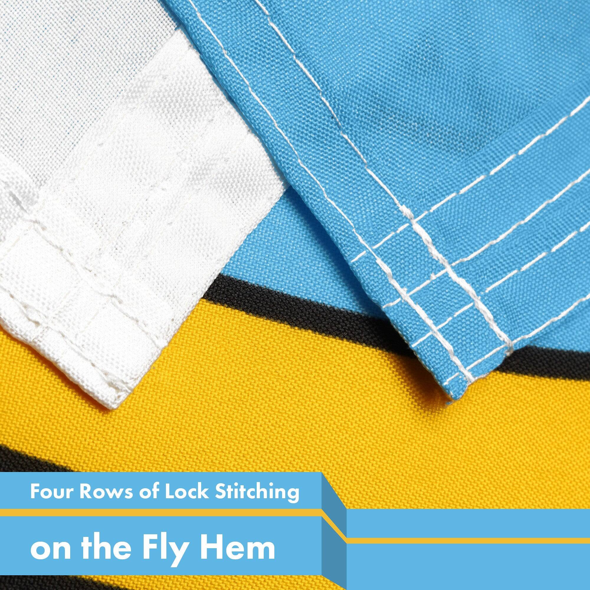 Four Rows of Lock Stitching on the Fly Hem