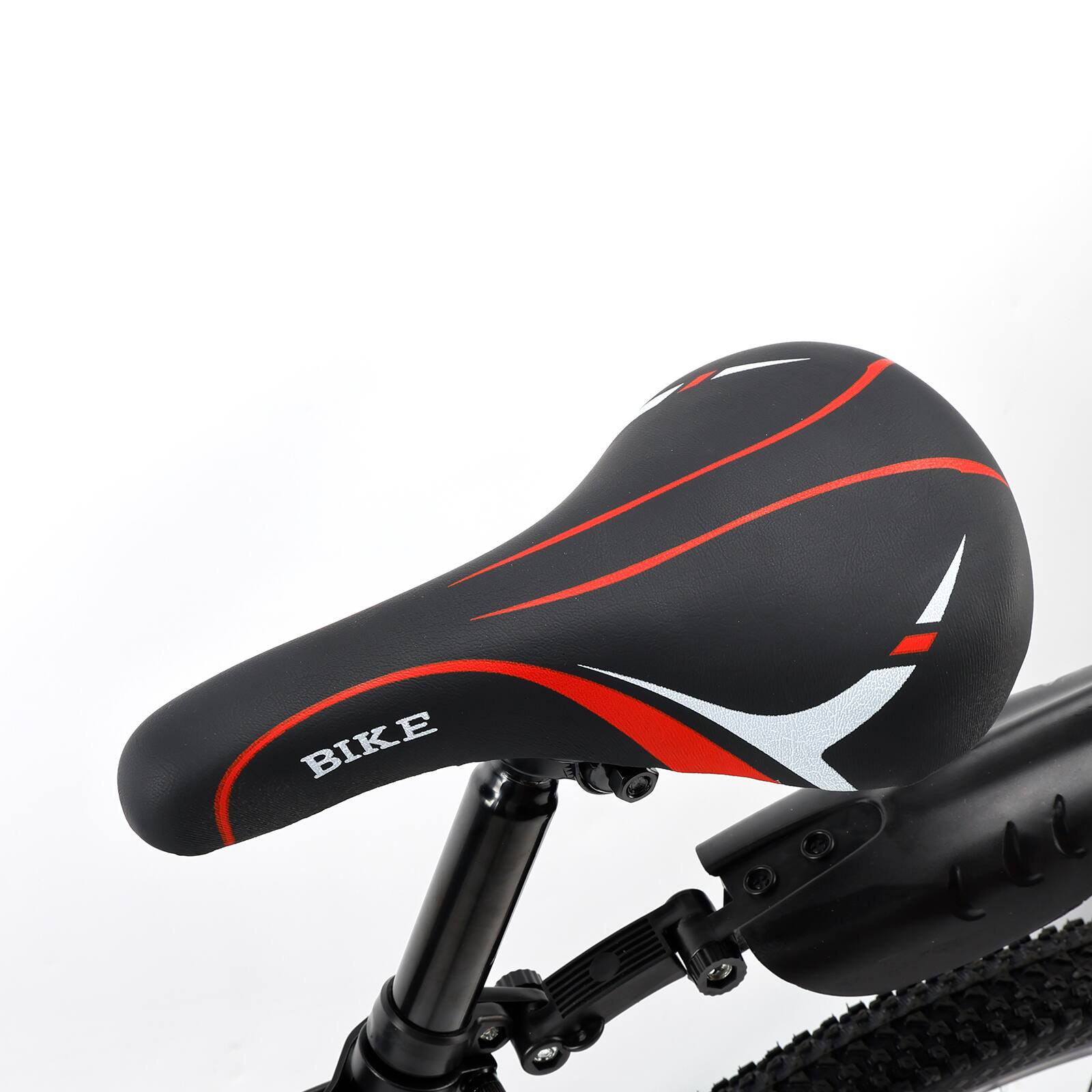 Alt View 7. Topteng - 27.5" Mountain Bike for Adults - 27 Speed, Double Disc Brake, Full Suspension, High-Carbon Steel Frame, Matte Black - Matte Black.