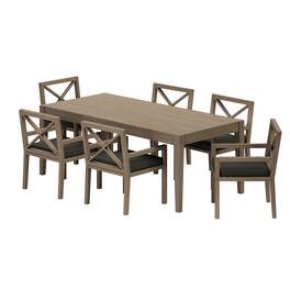 Modway - Northlake 7-Piece Teak Wood Outdoor Patio Dining Set - Flint Gray