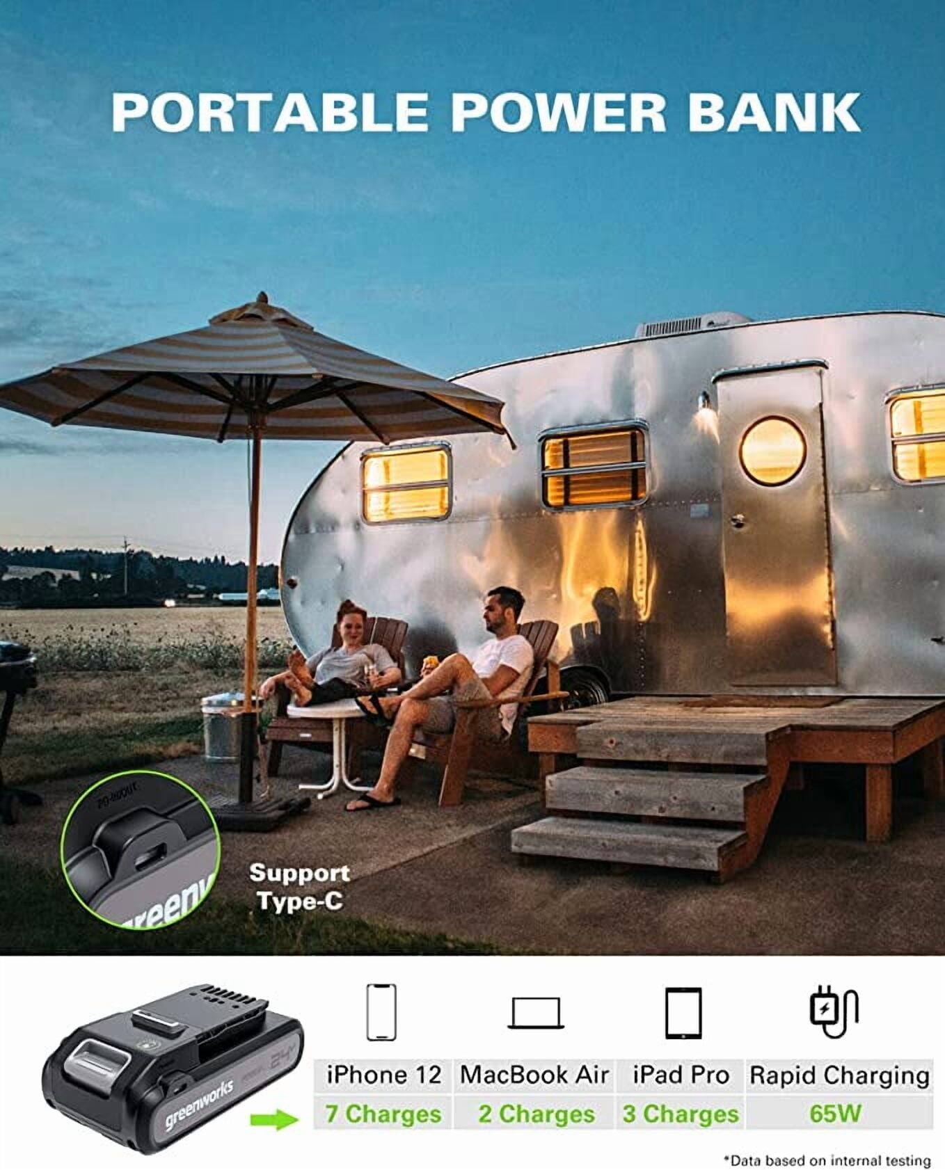 PORTABLE POWER BANK

Support Type-C

iPhone 12: 7 Charges  
MacBook Air: 2 Charges  
iPad Pro: 3 Charges  
Rapid Charging: 65W  

*Data based on internal testing