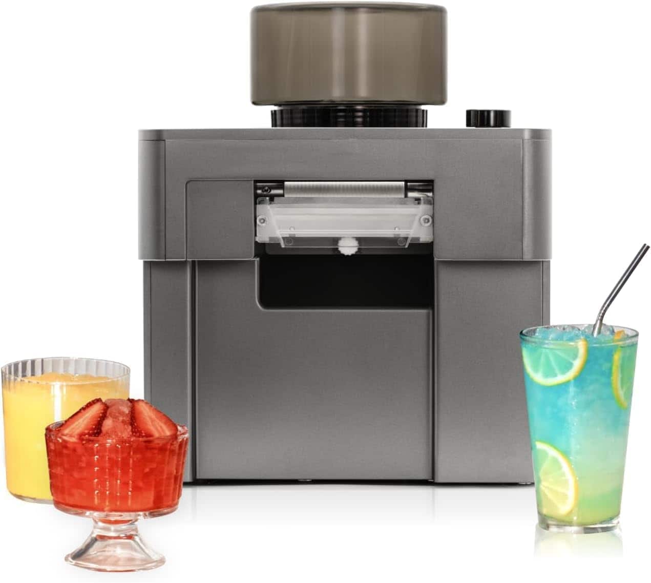 ZACHVO - Ice Machine with 15 Ice Modes, 60s Fast Making Slushies, Smoothies, and Margaritas, for Home, or Outdoor Use - Silver