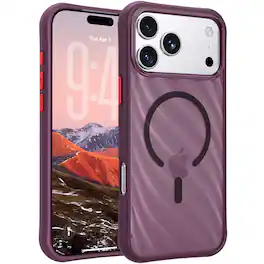Dteck - Magnetic Shockproof Slim Case for Apple iPhone 17 Pro Max,Translucent Matte Back Cover, Anti-Scratch Hard PC & TPU Shell - Winered