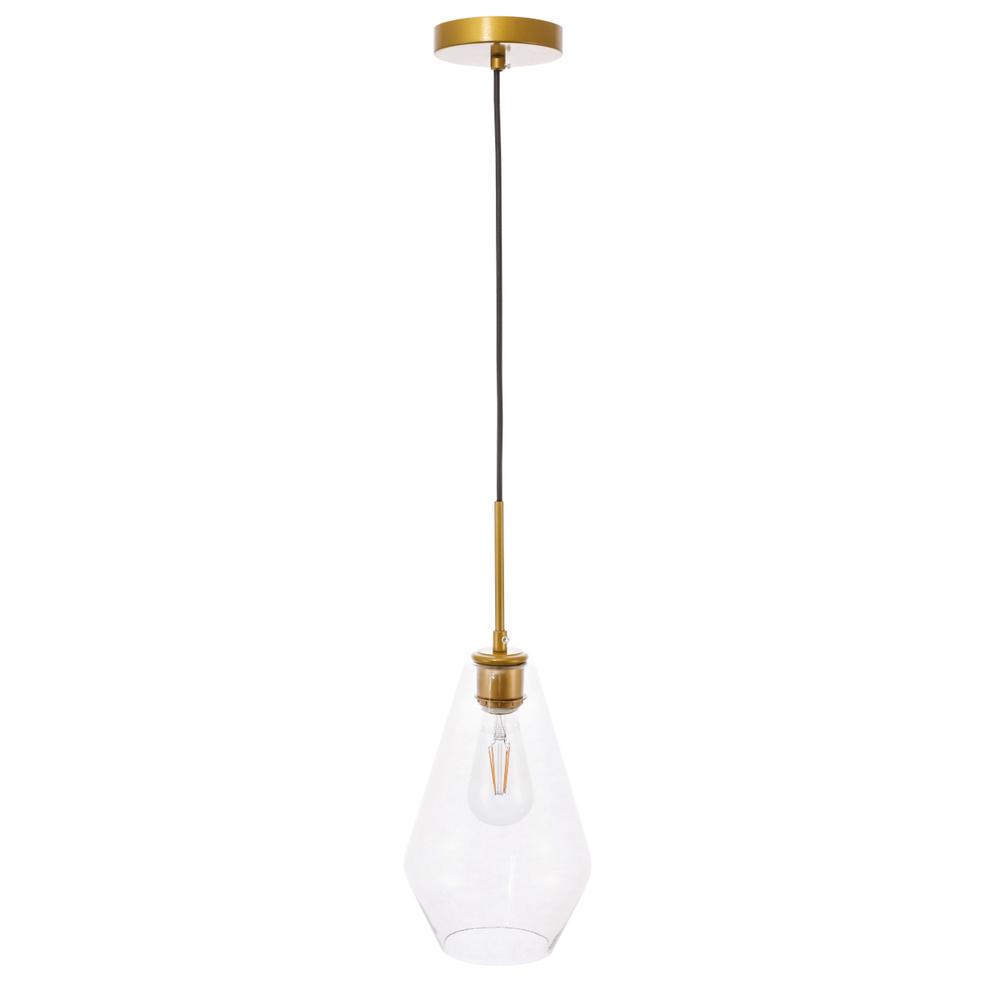 Alt View 8. Living District - Gene 1 light Brass and Clear glass pendant - Brass And Clear Glass.