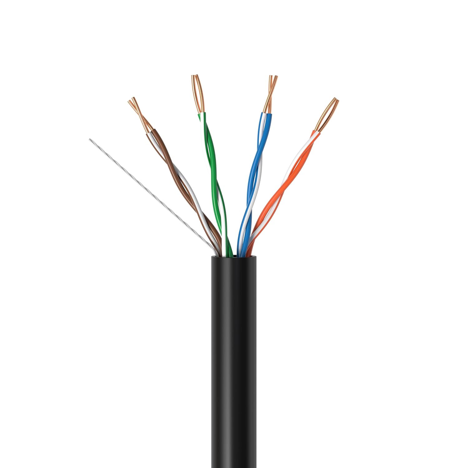 Angle. Cables Direct Online - 500ft Cat5e Solid 24AWG Cable UTP Cat5 Bulk Pull Box Network Copper Clad Aluminum LAN Wire, Unshielded, Black.