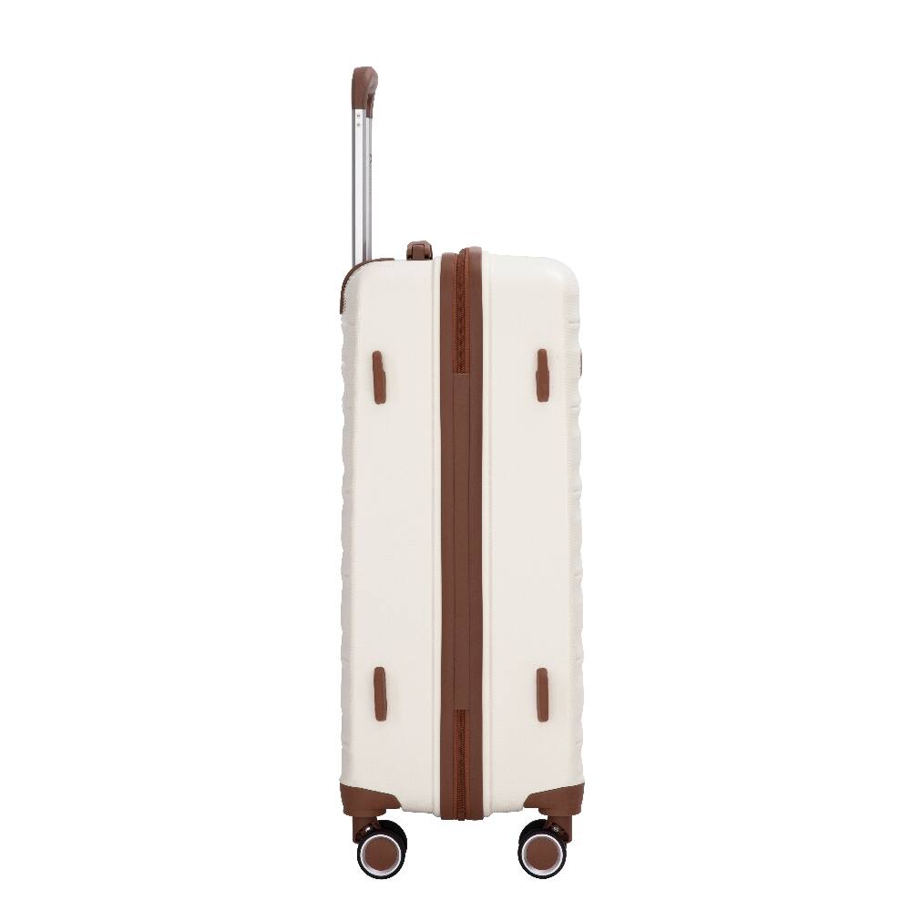Alt View 3. Ropilly - Ropilly 5-Piece Hardshell Luggage Set White Polypropylene 20/24/28 - White.