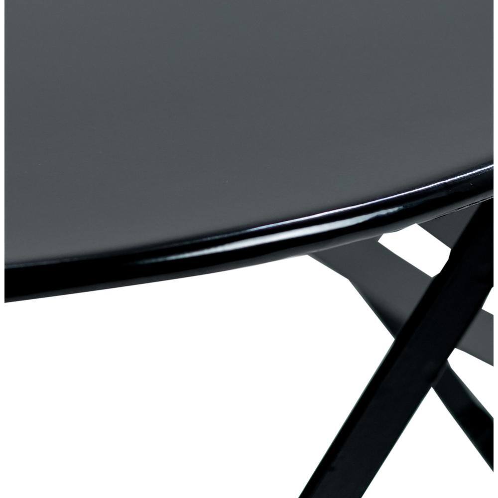 Angle. Carolina Chair & Table - Bistro 30" Round Table Outdoor Set - Set of 3 - Black - Black.