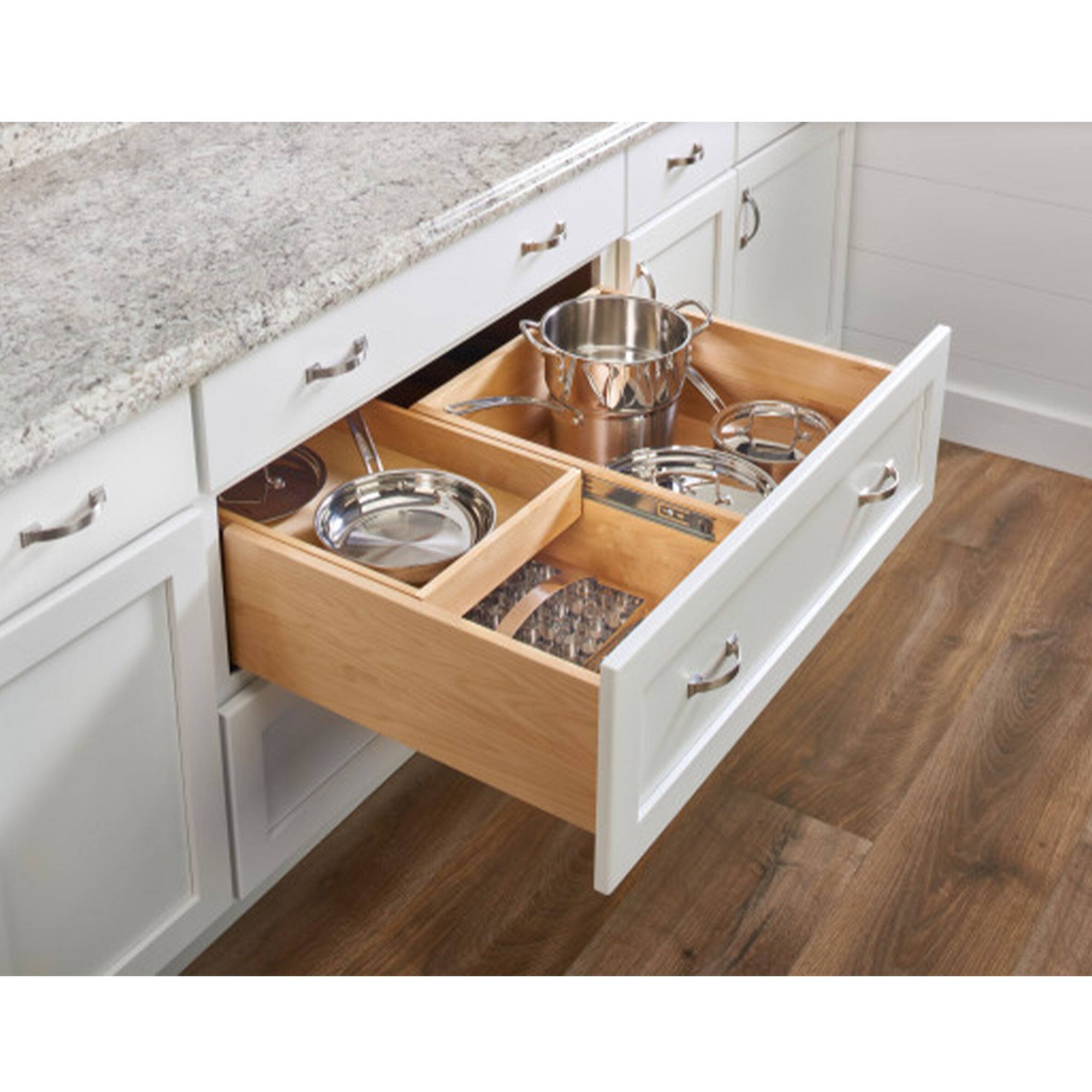 Alt View 4. Rev-A-Shelf - Rev-A-Shelf 27'' Tiered Deep Drawer Organizer with Soft-Close, 4WTCDD-30HSC-1 - Light Brown.