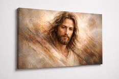 Front. FC Design - Large Canvas 24x36" Ready-to-Hang Soft Light Christ Art Painting Home Wall Décor - MultiColor.