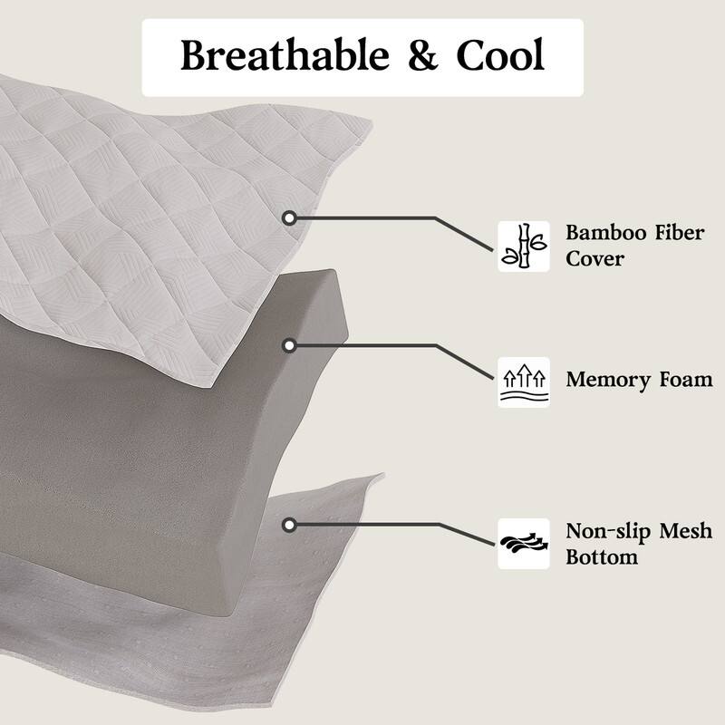 The corrected text is:

Breathable & Cool 11 H6 Bamboo Fiber 16 Cover Memory Foam Non-slip Mesh Bottom