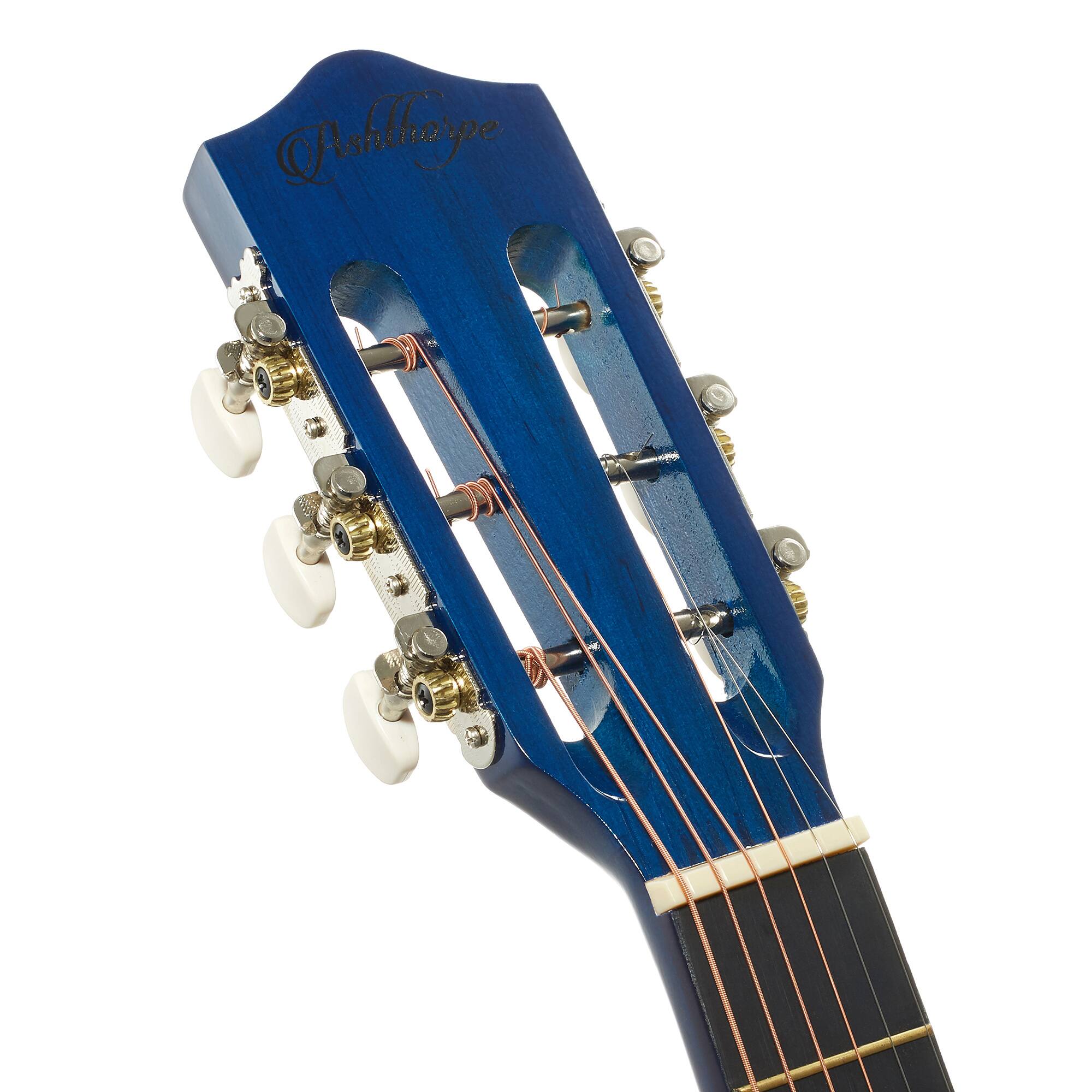 Alt View 4. Ashthorpe - Beginner Acoustic Guitar Package - Starter Kit - Blue.