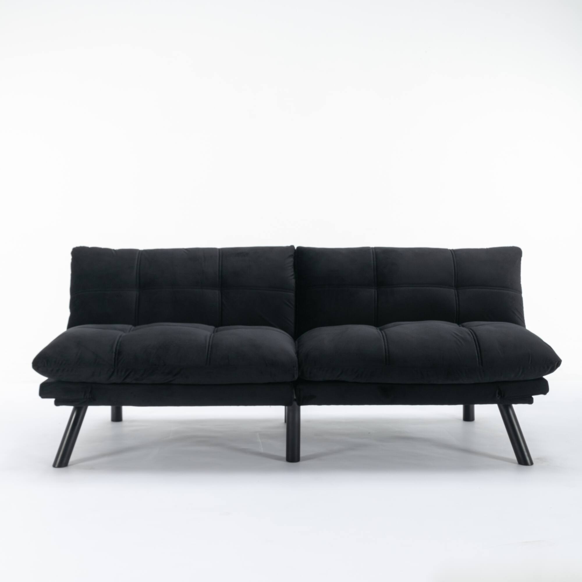 Alt View 1. GOODSILO - Convertible Folding Sofa Bed with Adjustable Armrests and Backrest for Small Spaces - Black.