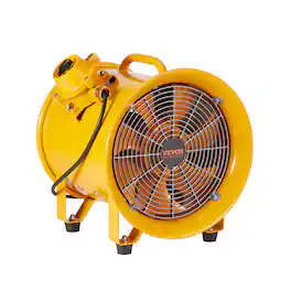 VEVOR - Portable Ventilator,12" Heavy Duty Cylinder Fan,550W Strong Shop Exhaust Fan 2500CFM,9.8ft Power Cord (No charging head) - Yellow