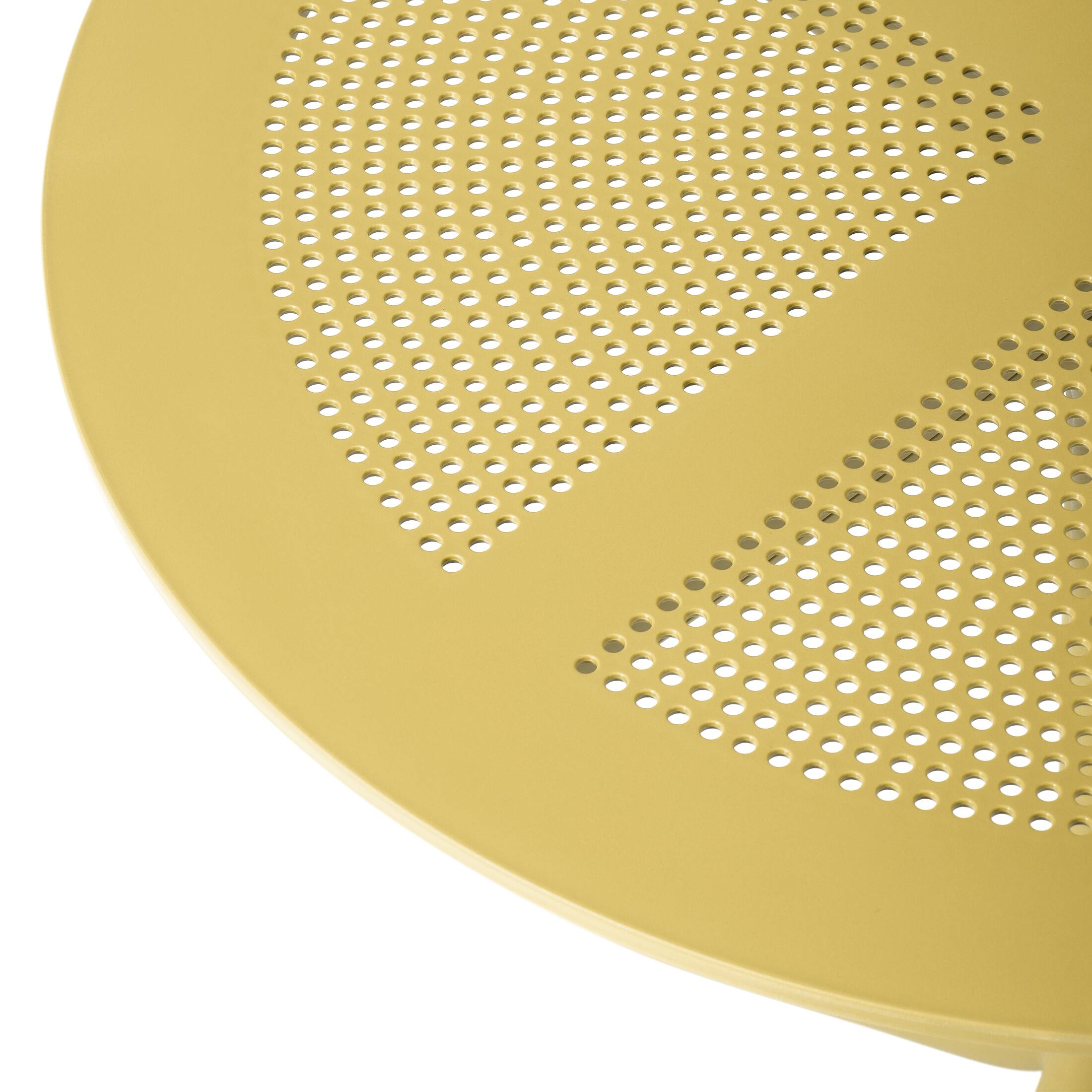 Alt View 3. WestinTrends - WestinTrends Playa 31.5" Round Plastic Outdoor Patio Dining Table for 4 - Yellow.