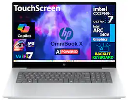 HP - OmniBook X Laptop 17.3 FHD Display (Intel Ultra 7-258V, 32GB LPDDR5X, 4TB PCIe SSD, Intel Arc 140V, Win 11 Home) - Glacier Silver