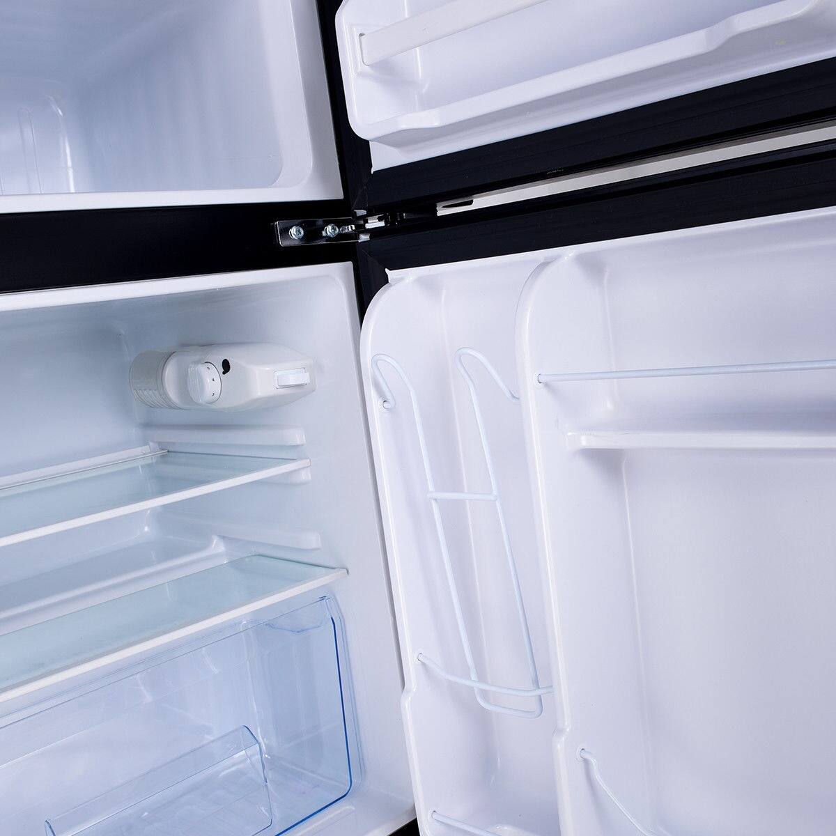 Alt View 8. Ecooso - 3.2 Cu. Ft. Retro Mini Fridge with Freezer, Reversible Door, Compact Refrigerator for Dorm, Office & Bedroom - Gray.