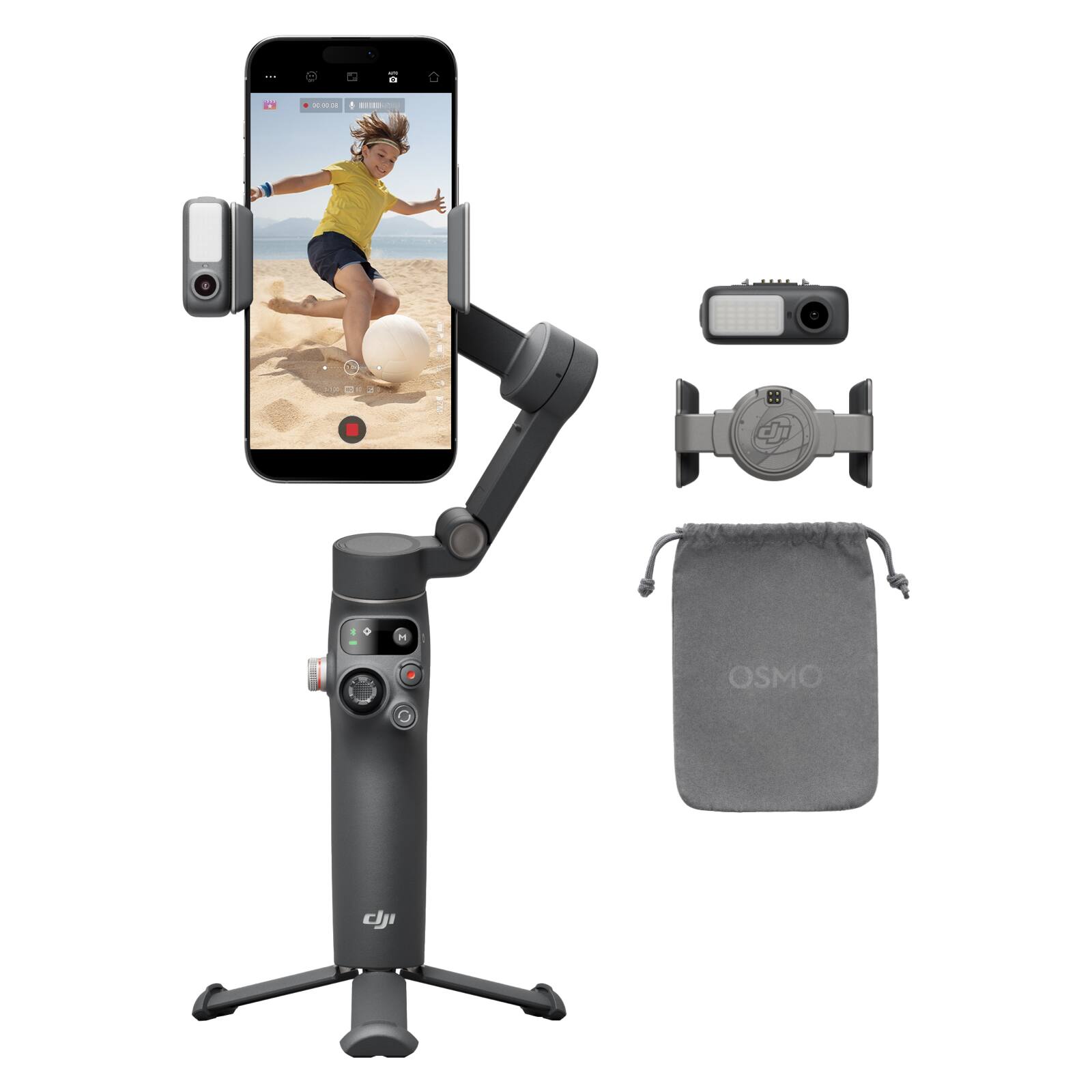 Alt View 2. DJI - Osmo Mobile 7P Gimbal Stabilizer for Smartphone with 2 Year Warranty Pack.