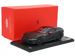 Ferrari 12Cilindri with Panoramic Roof Matt Black with DISPLAY CASE Ltd Ed to 48 pieces 1/18 Model Car by BBR Models