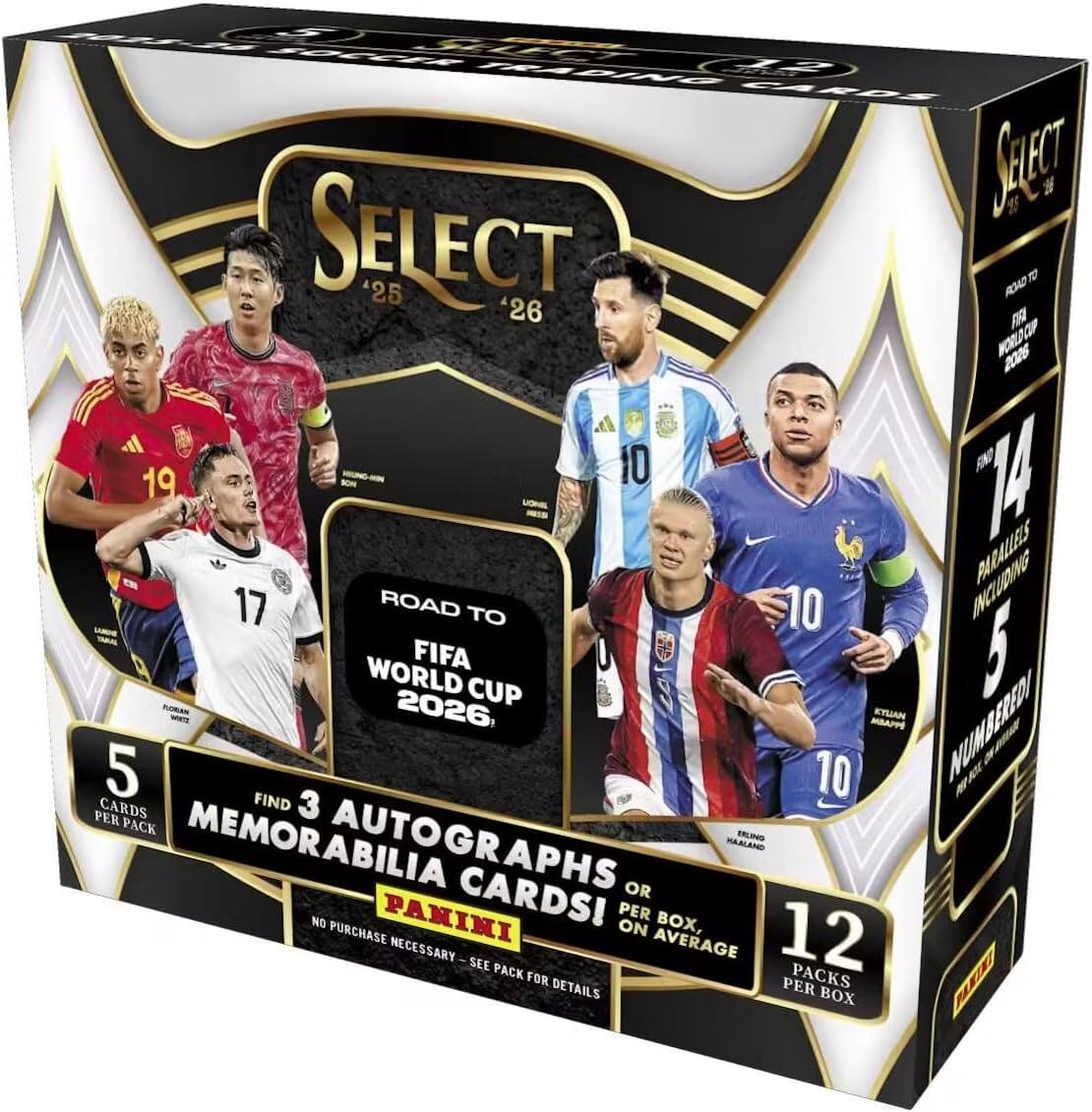 5 2025-26 SOCCER SELECT TRADING 12 CARDS Sweet SELECT '25 '26 ROAD TO FIFA WORLD CUP 2026 19 10 17 ROAD ONIONTONI PARALLEIS TO 10 WORLD FIFA FLORIAN 2026 CUP STEM KYUAN MBAPPS NUMBEREDI 5 10 CARDS FIND 3 PER PACK AUTOGRAPHS HAALAND ERLING MEMORABILIA CARDS! PER OR NO PURCHASE PANINI NECESSARY ON AVERAGE BOX, 12 SEE PACK FOR DETAILS PER PACKS BOX
