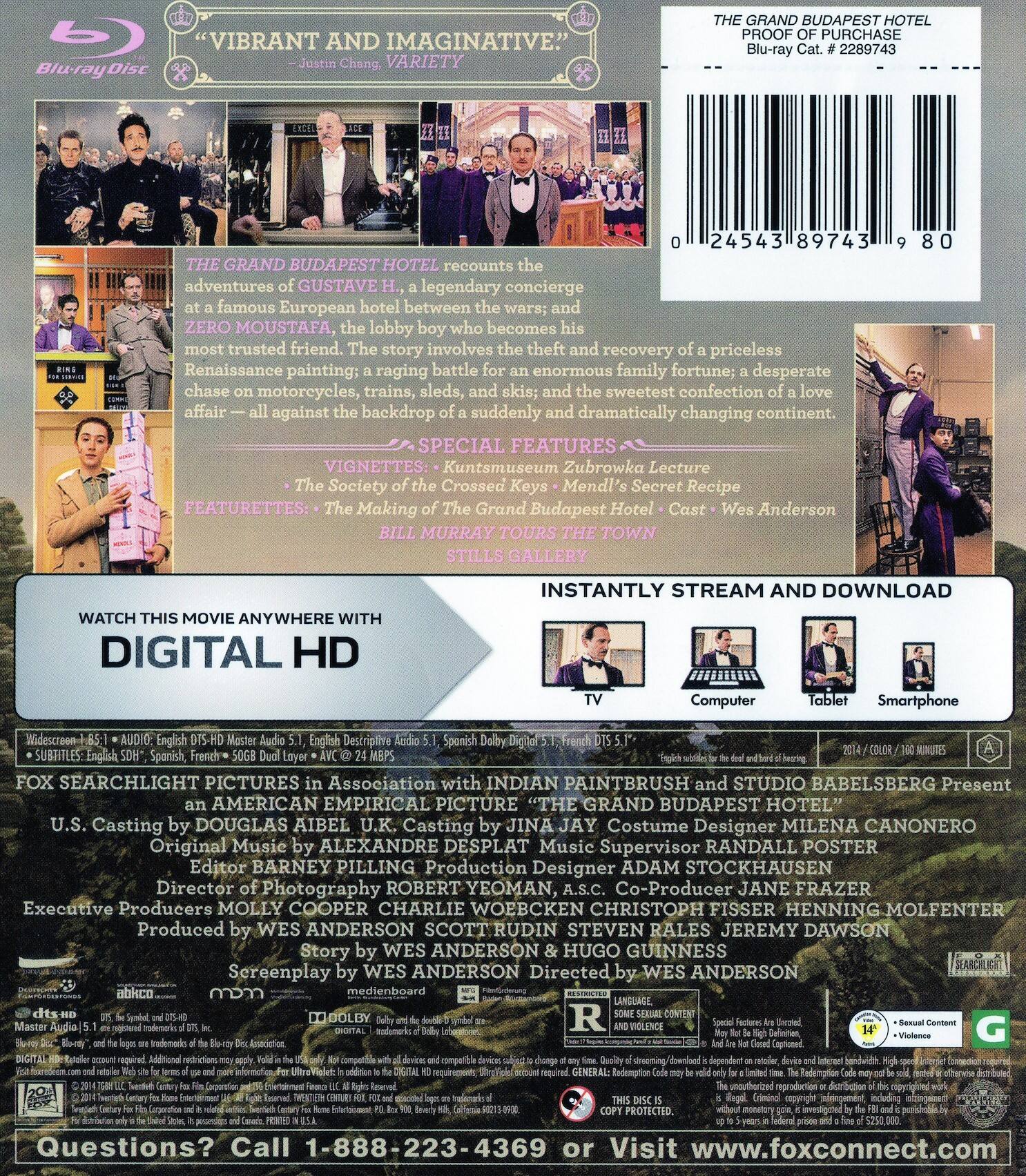 Alt View 1. The Grand Budapest Hotel   - BLU-RAY.