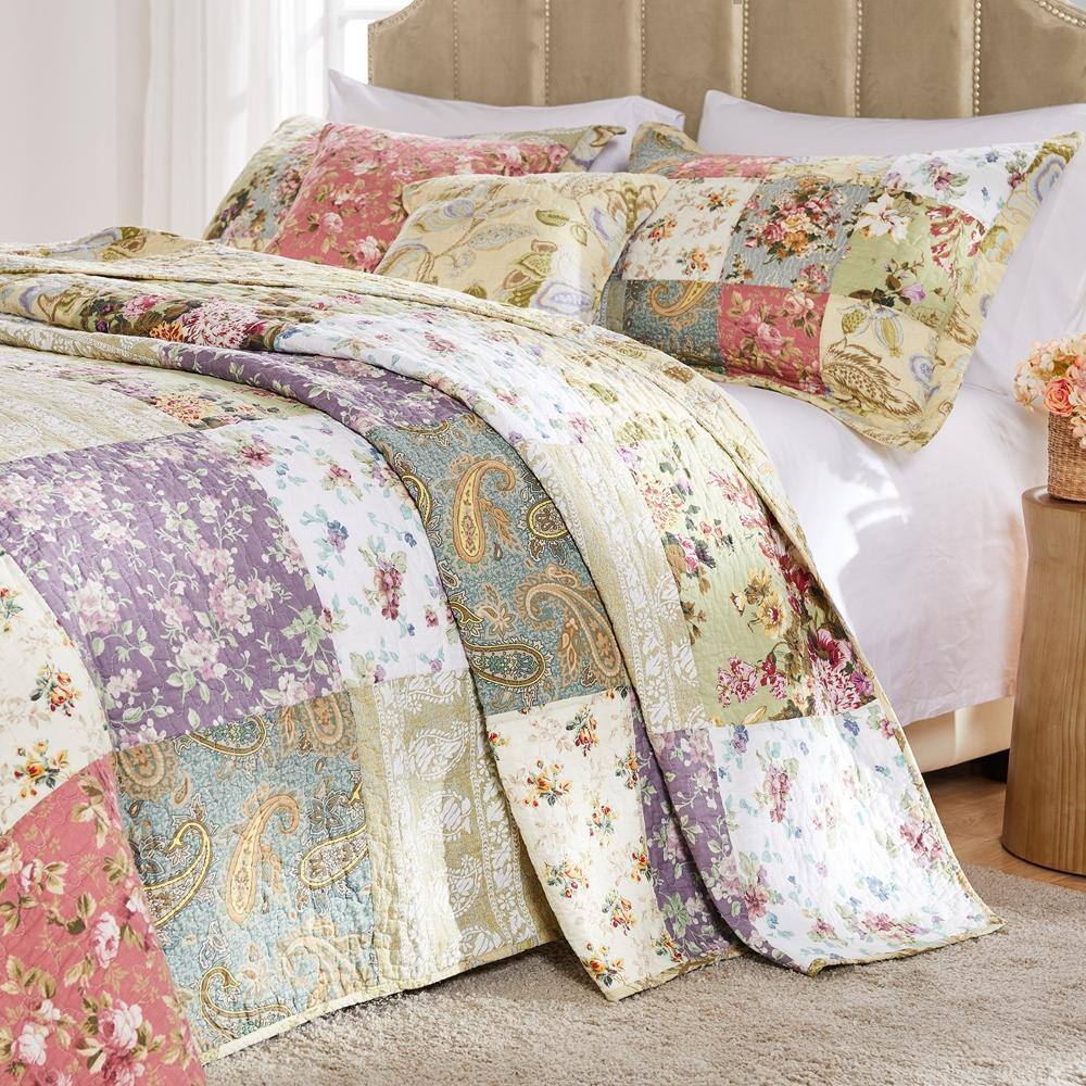Alt View 1. Greenland Home Fashions - Greenland Home Fashion Blooming Prairie Bedspread Set - 3 - Piece - Queen, Multi - Multi.