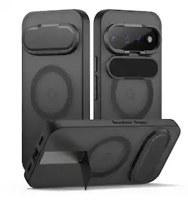 SURITCH - Case for Google Pixel 11 Pro XL Translucent Back Cover with Kickstand & Camera Cover, Compatible with Magsafe - Aurora Black