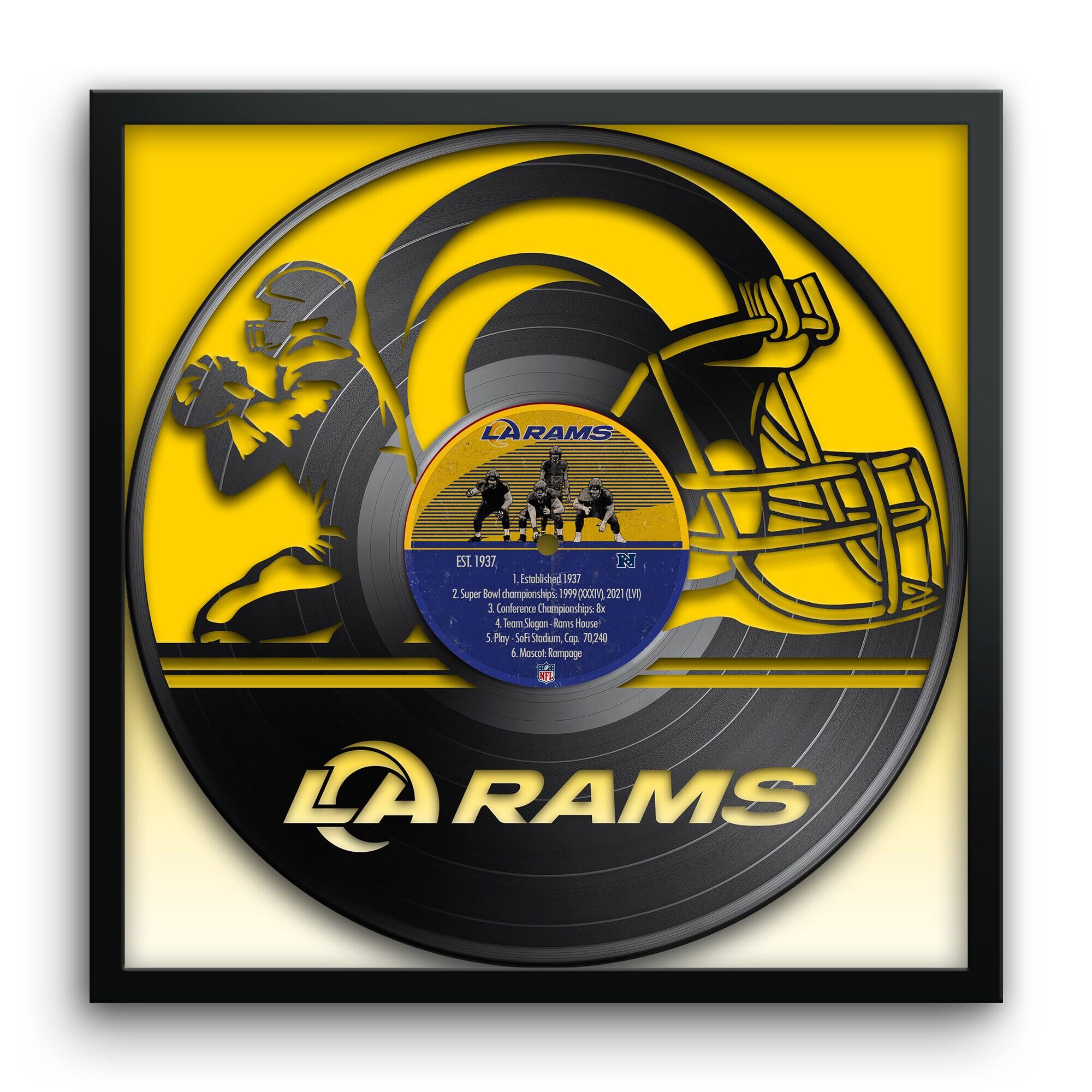 Los Angeles Rams Framed 13" x 13" Vinyl Record Art Print