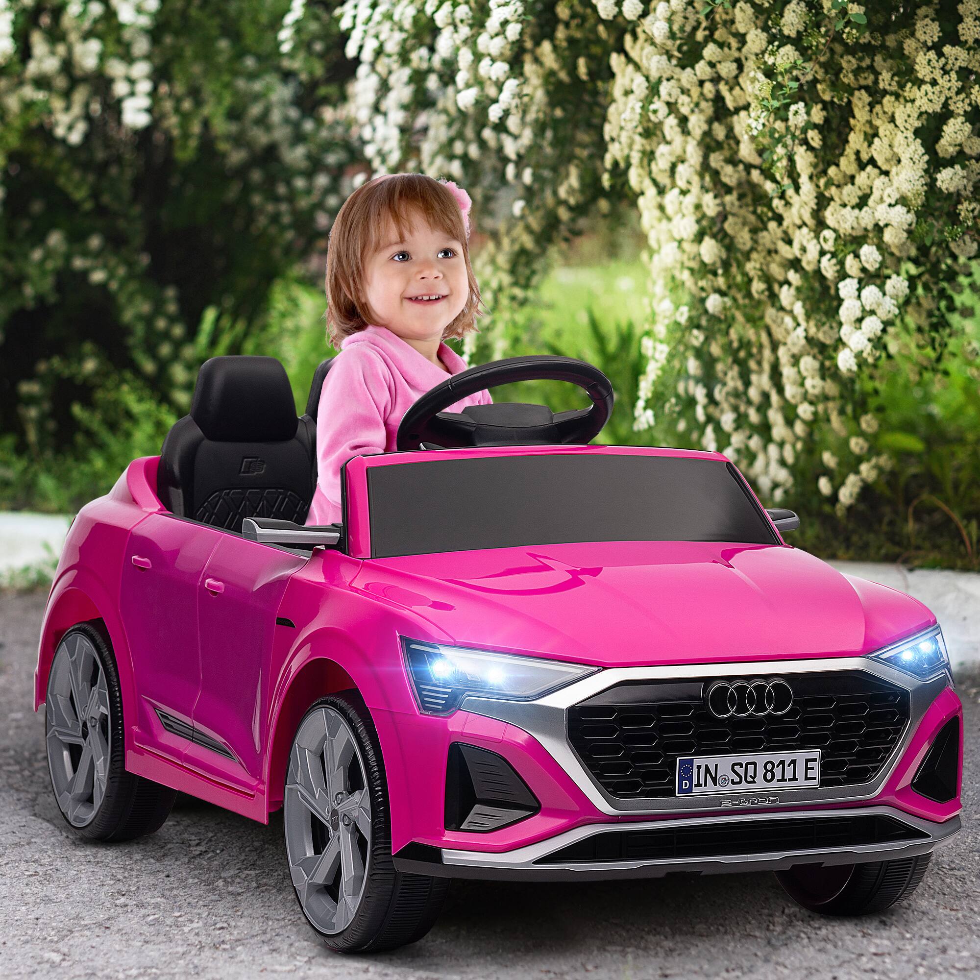 Angle. Qaba - Audi Q8 e-tron Sportback Licensed Kids Ride on Car, 12V Battery Powered Electric Car with Remote Control, Soft Start.