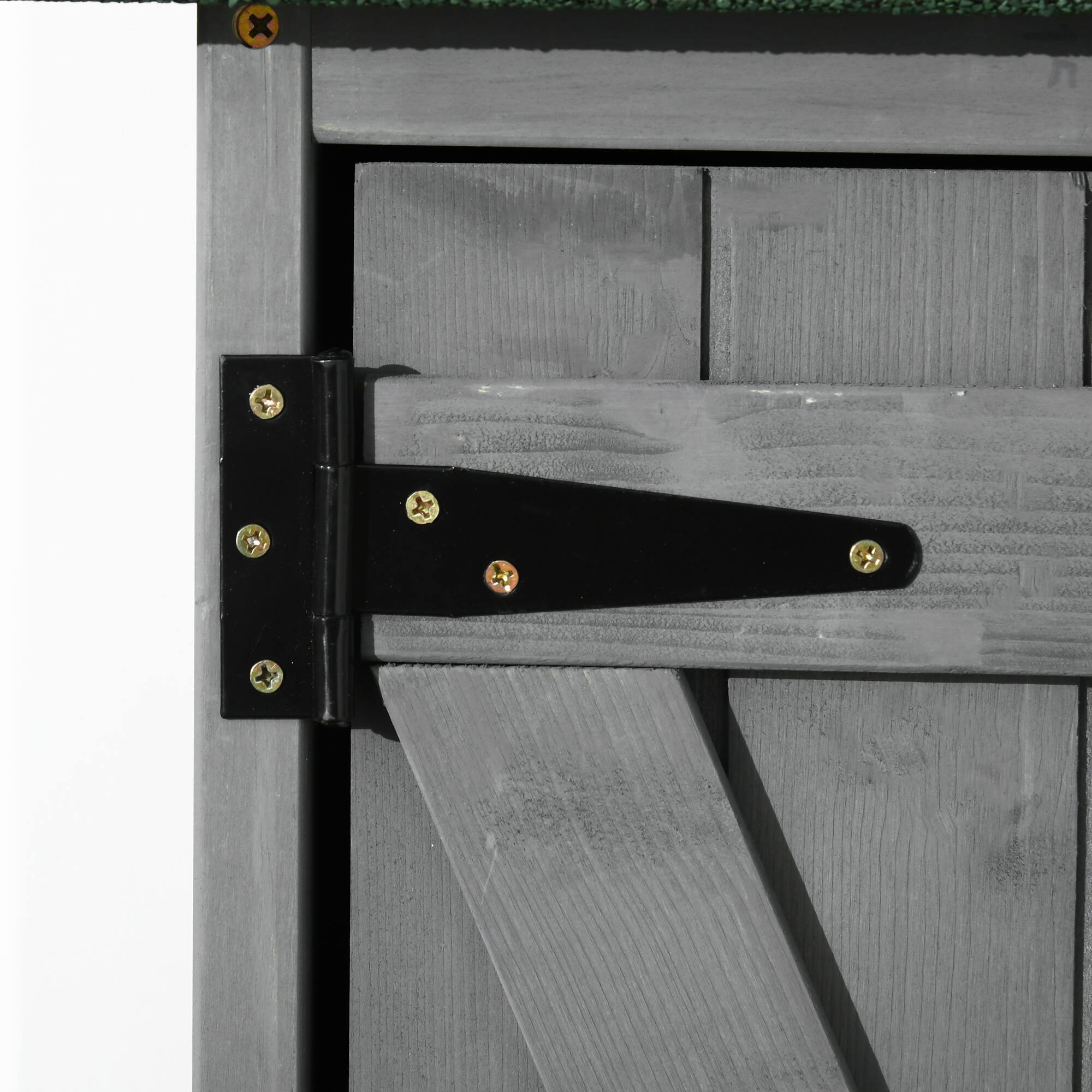 Alt View 8. Outsunny - Outdoor Storage Cabinet Wooden Garden Shed Utility Tool Organizer with Waterproof Asphalt Rood, Lockable Doors.