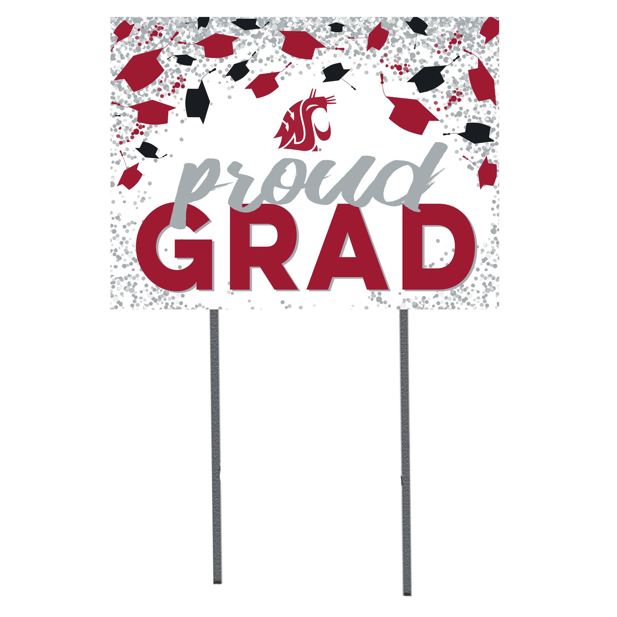 Jardine - Washington State Cougars 18'' x 24'' Grad Yard Sign - White