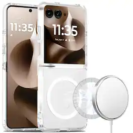 Kitcheniva - Smooth Magnetic Circle Translucent Case For Motorola Razr Ultra 2026/2025 - Clear