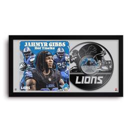 Sporticulture - Jahmyr Gibbs Detroit Lions 14" x 26" Framed Art Vinyl Album Print - Black
