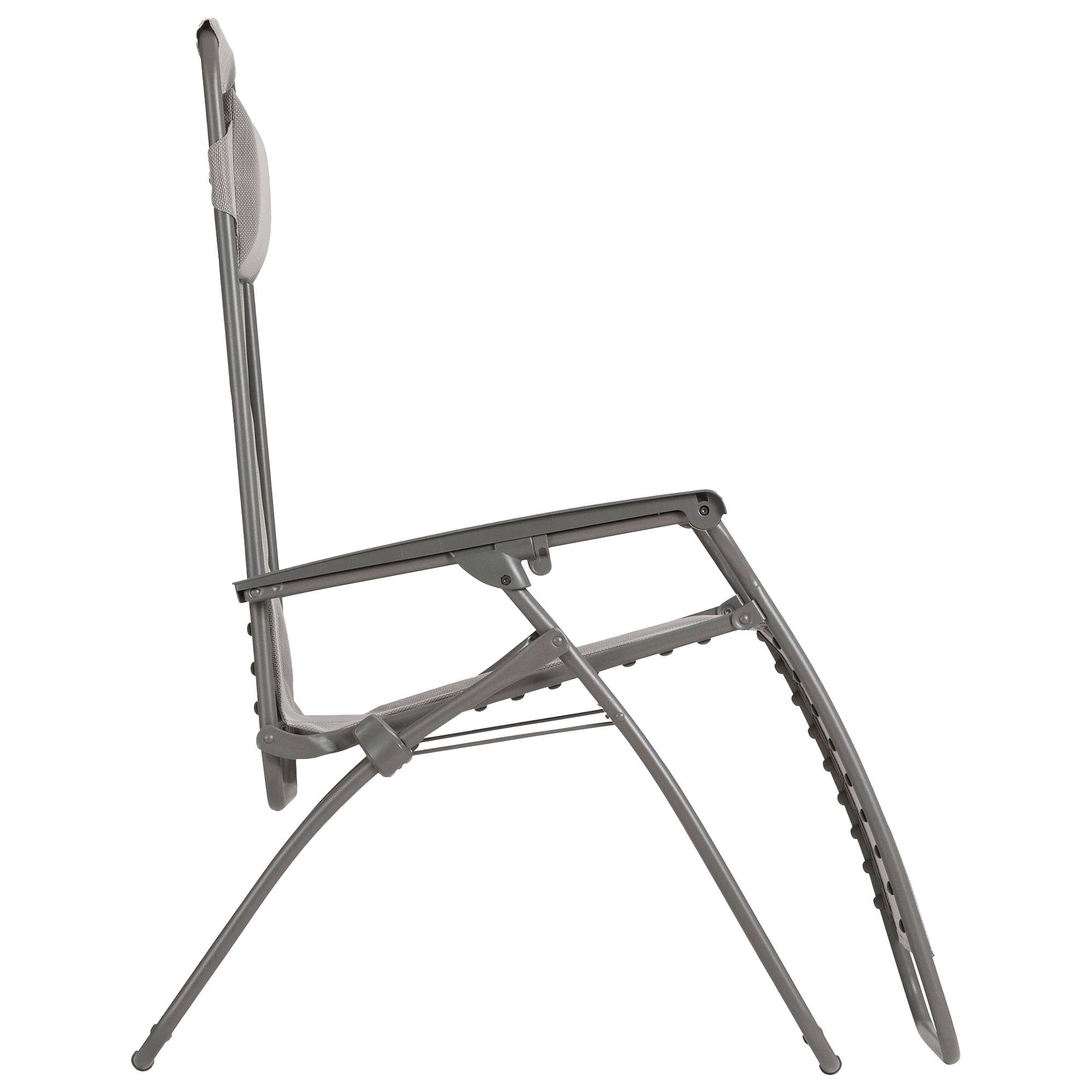 Alt View 1. Lafuma - Lafuma R Clip Reclining Foldable Zero Gravity Relaxation Patio Chair, Terre Gray - Red.