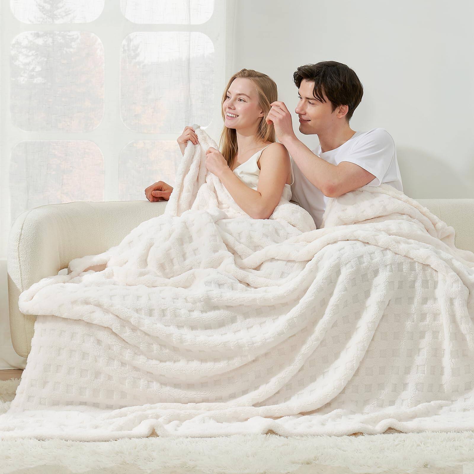 Alt View 7. Alchemy Casas - Ultra Soft Waffle Throw Blanket For Couch Lightweight Women Cute Checkered Throws Bed And Sofa Inches - Light Blue Queen90x90".