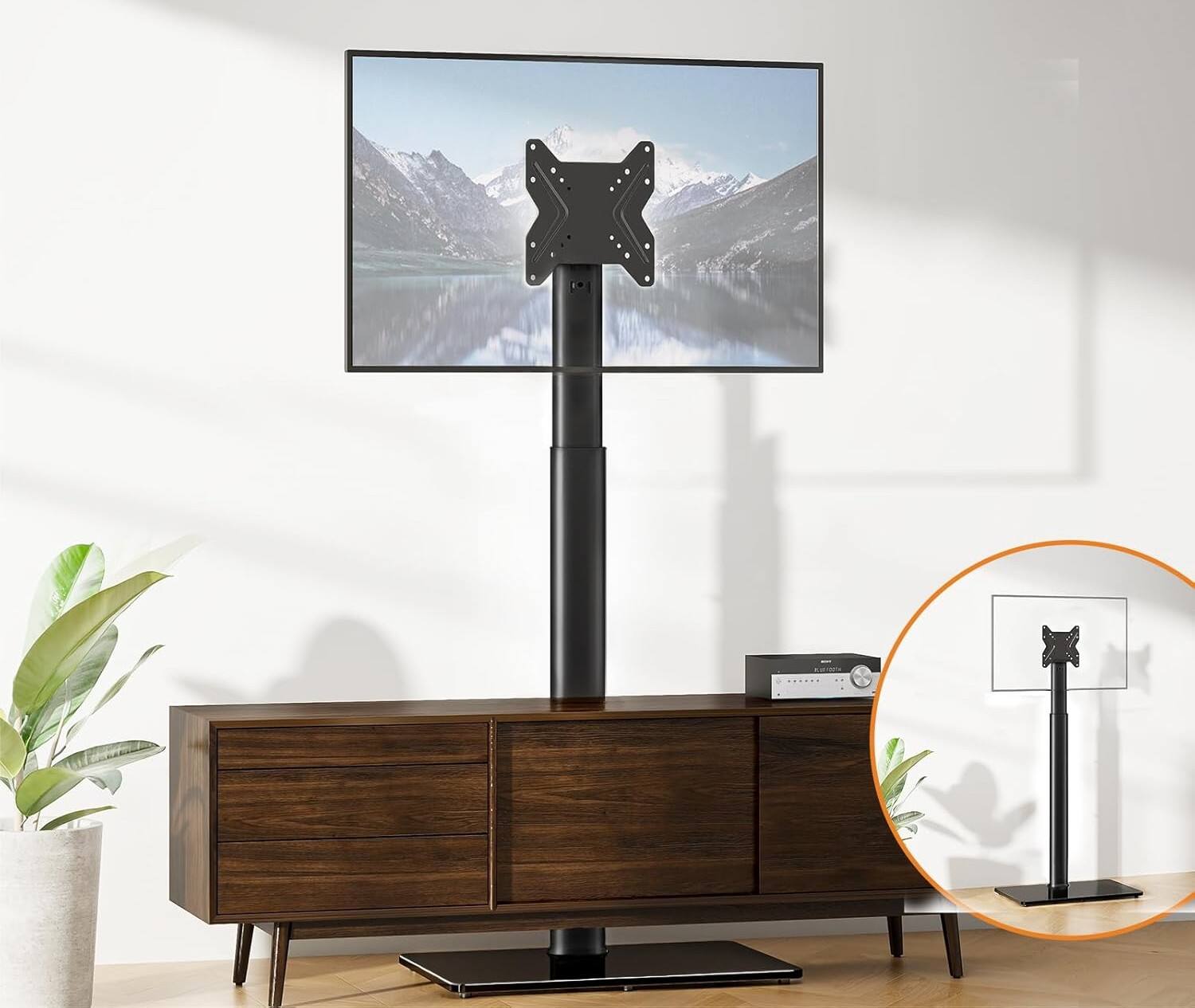 Alt View 1. FINEAK - Universal Swivel & Tilt TV Stand for 19-43 Inch Flat Screens - Black.