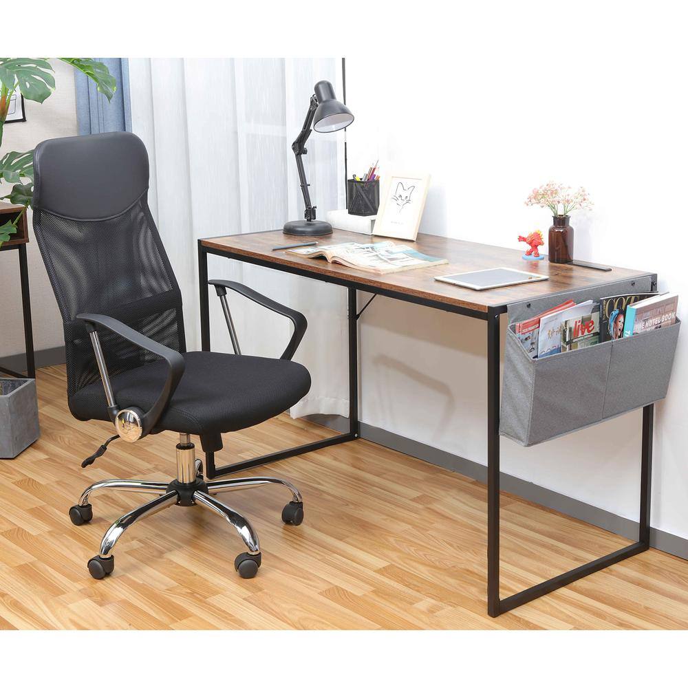 Alt View 4. JJS - Small Computer Desk - Rusticbrown/Black.