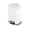 Front. Innovaze - 1.3 Gal./5 Liter Rectangular Matt White Step-on Trash Can for Bathroom and Office - White.