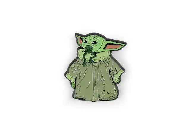 Front. SalesOne LLC - Star Wars: The Mandalorian The Child Baby Yoda Pin | Baby Yoda Eats A Frog - Green.