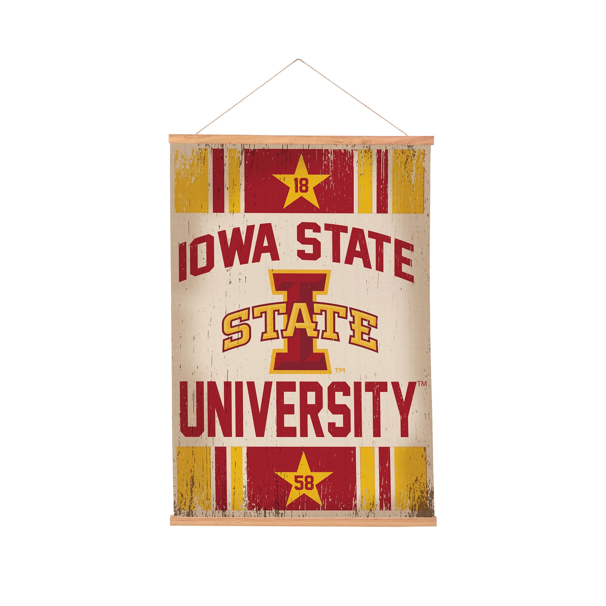 Evergreen Enterprises - Iowa State Cyclones 24" x 36" Antique Style Canvas Wall Art Tapestry with Wood Frame - Multicolor