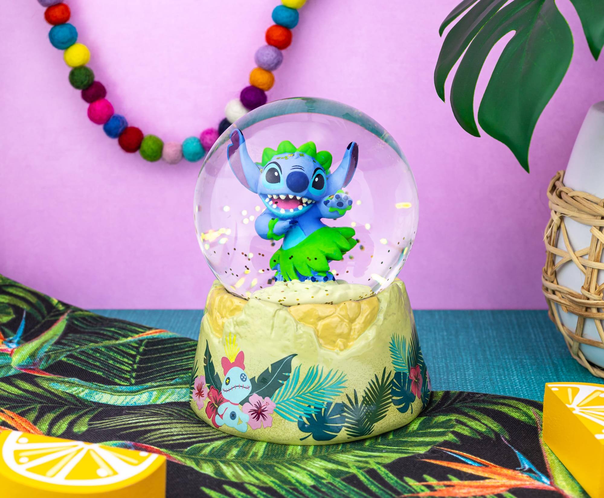 Alt View 3. Silver Buffalo - Disney Lilo & Stitch Hula Dancing Snow Globe | 6 Inches Tall - Multi-Colored.
