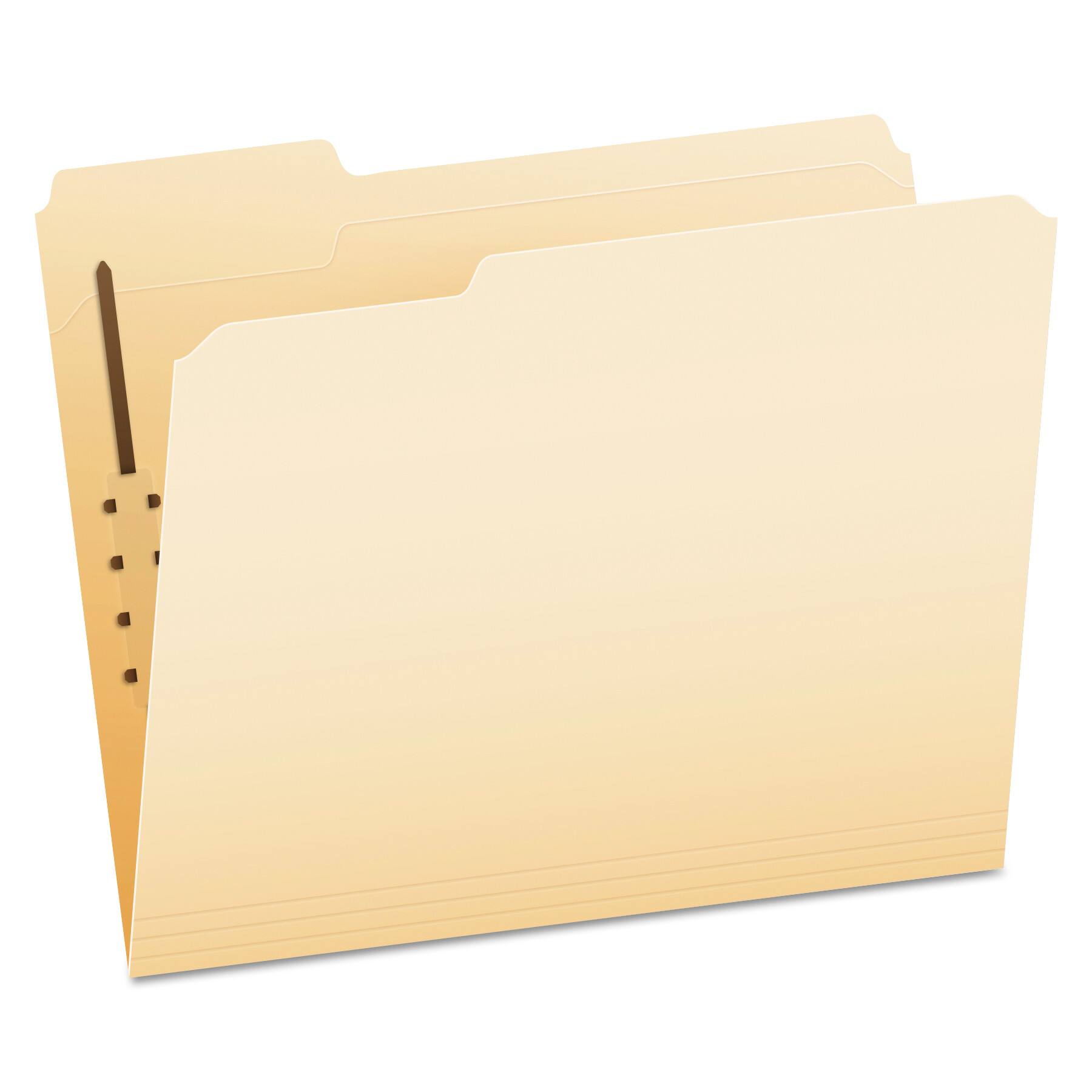Front. Tops Business Forms - Manila Fastener Folders, 1/3-Cut Tabs, 1 Fastener, Letter Size, Manila Exterior, 50/Box.