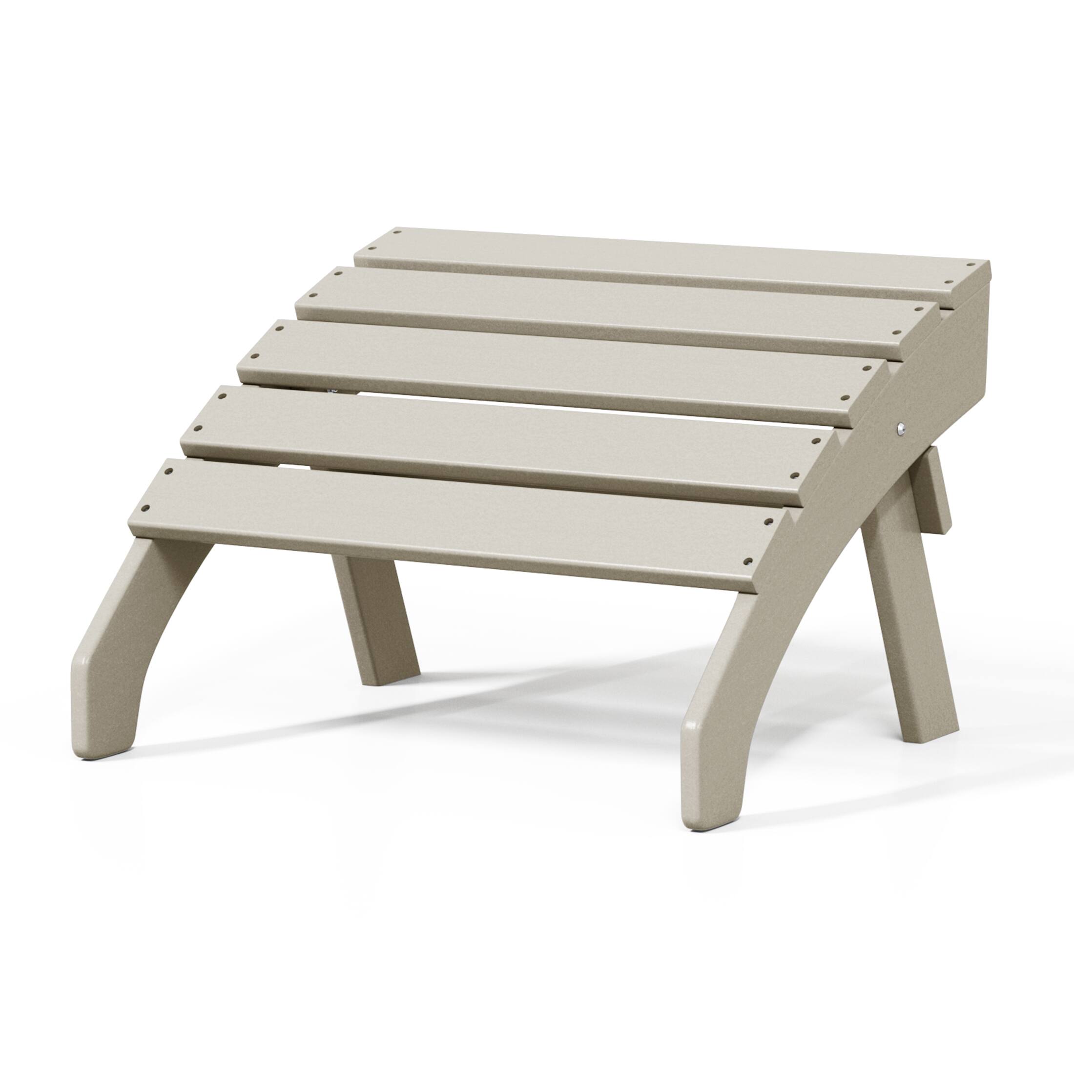 Alt View 2. WestinTrends - WestinTrends Dylan Outdoor Patio HDPE Adirondack Ottoman Footrest - Sand.