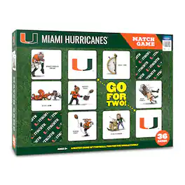 YouTheFan - Miami Hurricanes Licensed Memory Match Game - Multicolor